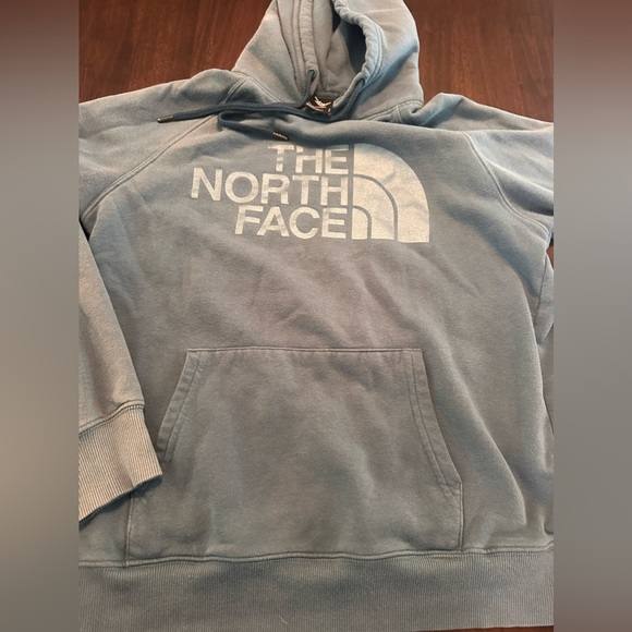 The North Face Sweatshirt Hoodie Women's S Long Sleeve Graphic Logo Pocket Blue - Picture 4 of 9